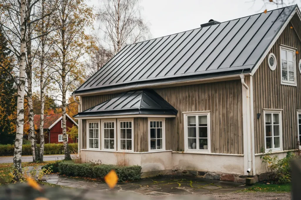 bandt ckt pl t eller dubbelfalsat pl ttak s v ljer villa gare r tt l sning f r ett h llbart och stilrent tak